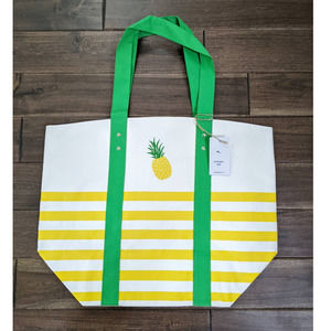 New Tommy Bahama reuseable shopping tote Beach Bag pineapple yellow green